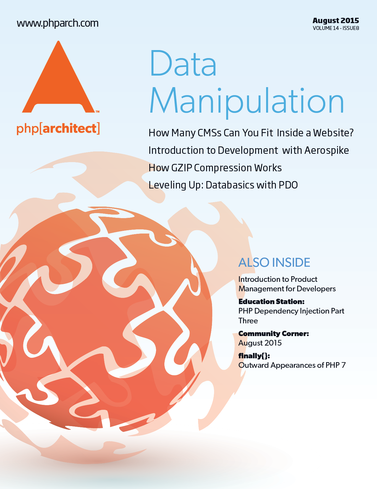 August 2015 Issue of php[architect] : Data Manipulation