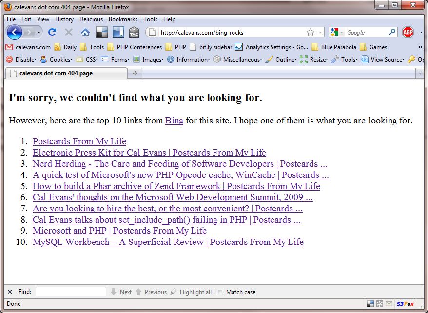 Bing Powered 404 for non-WordPress websites